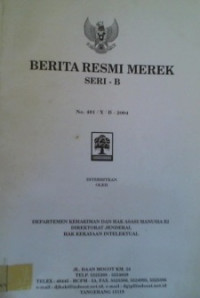 BERITA RESMI MEREK SERI- B No. 401/X/B-2004; No. 500001 s/d No. 500500