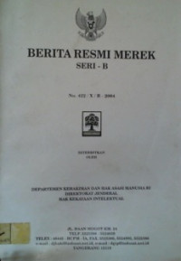 BERITA RESMI MEREK SERI- B No. 422/X/B-2004; No. 510501 s/d No. 511000