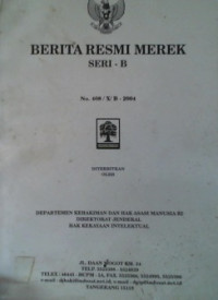 BERITA RESMI MEREK SERI- B No. 408/X/B-2004; No. 503501 s/d No. 504000