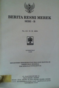 BERITA RESMI MEREK SERI- B No. 411/X/B-2004; No. 505001 s/d No. 505500