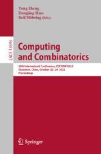 Computing and Combinatorics: 28th International Conference, COCOON 2022, Shenzhen, China, October 22–24, 2022, Proceedings