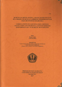 Hubungan metilasi DNA, asetilasi histon dan RNA mikro-320 dengan sorbitol dehidrogenase pada retinopati diabetika = Correlations DNA methylation, histone acetylation and micro RNA-320 with sorbitol dehydrogenase in diabetic retinopathy