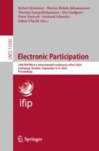 Electronic Participation: 14th IFIP WG 8.5 International Conference, ePart 2022, Linköping, Sweden, September 6–8, 2022, Proceedings