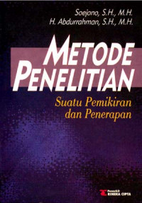 METODE PENELITIAN: Suatu Pemikiran dan Penerapan