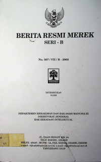 BERITA RESMI MEREK SERI-B No.507/VII/B-2005