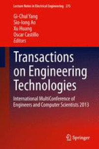 Transactions on Engineering Technologies: International MultiConference of Engineers and Computer Scientists 2013