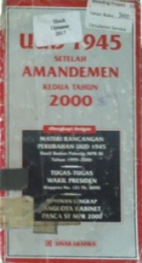 UUD 1945 SETELAH AMANDEMEN KEDUA TAHUN 2000