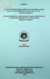 Image of KARAKTERISTIK FISIKO KIMIA DAN SENSORIS CILOK DENGAN PENAMBAHAN DAGING IKAN PATIN (Pangasius pangasius)