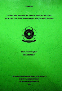Image of GAMBARAN SKOR PEWS PASIEN ANAK PADA POLA RUJUKAN DI IGD RS MOHAMMAD HOESIN PALEMBANG.