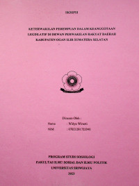 Image of KETERWAKILAN PEREMPUAN DALAM KEANGGOTAAN LEGISLATIF DI DEWAN PERWAKILAN RAKYAT DAERAH KABUPATEN OGAN ILIR SUMATERA SELATAN